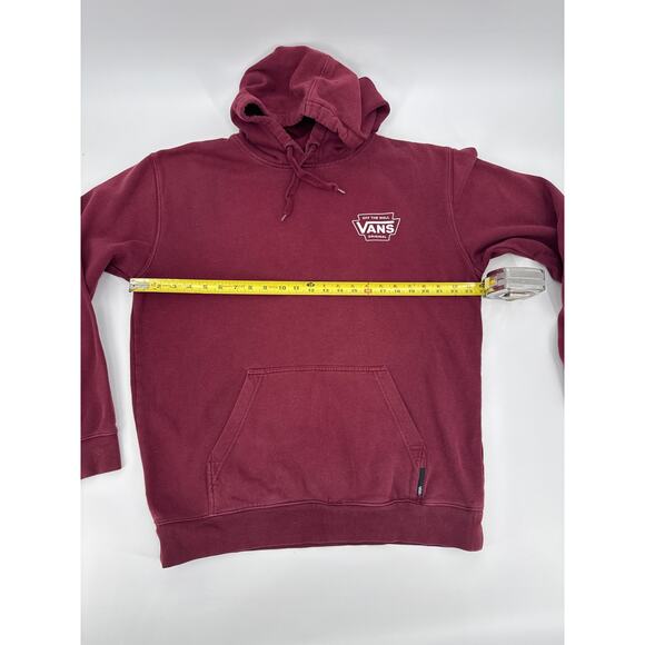 Vans Maroon Classic Off The Wall Logo Hoodie Soft Fleece Pullover Size Large - Picture 5 of 6